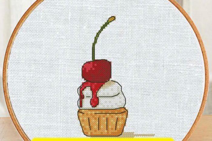 “Cherry Cake” – free cross stitch pattern