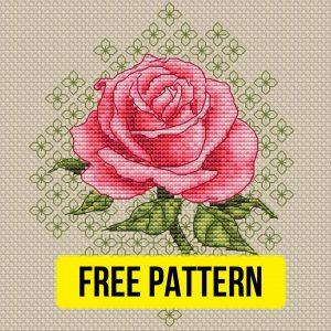 “Rosa” - Free Cross Stitch Pattern Download Flowers Small
