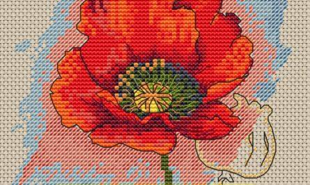 Poppy - Free Cross Stitch Pattern Flowers Download