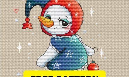 “Snowgirl” - Free Cross Stitch Pattern Winter Christmas Saga