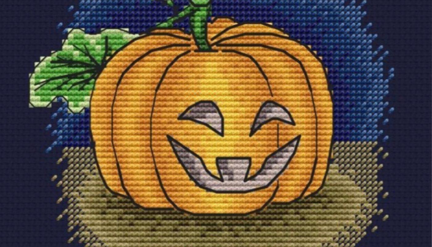 Halloween Pumpkin - Free Printable Cross Stitch Design Pattern