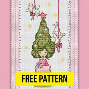 Xmas Tree - Free Cross Stitch Pattern Christmas New Year PDF