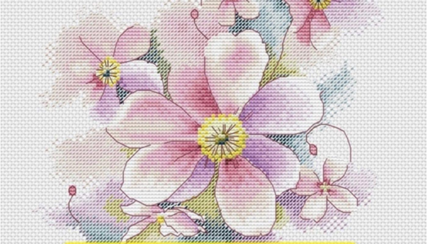 Watercolour Flowers - Free Cross Stitch Pattern Download Design