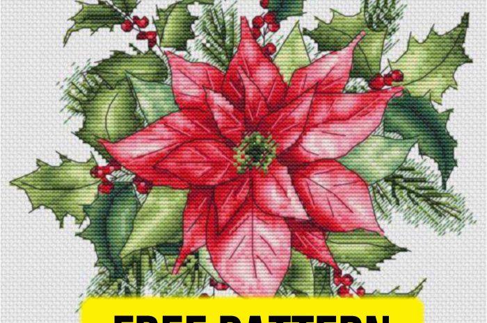 “Poinsettia” – free cross stitch pattern