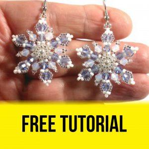 Snowflakes Earrings - Free Beading DIY Tutorial Gift Idea