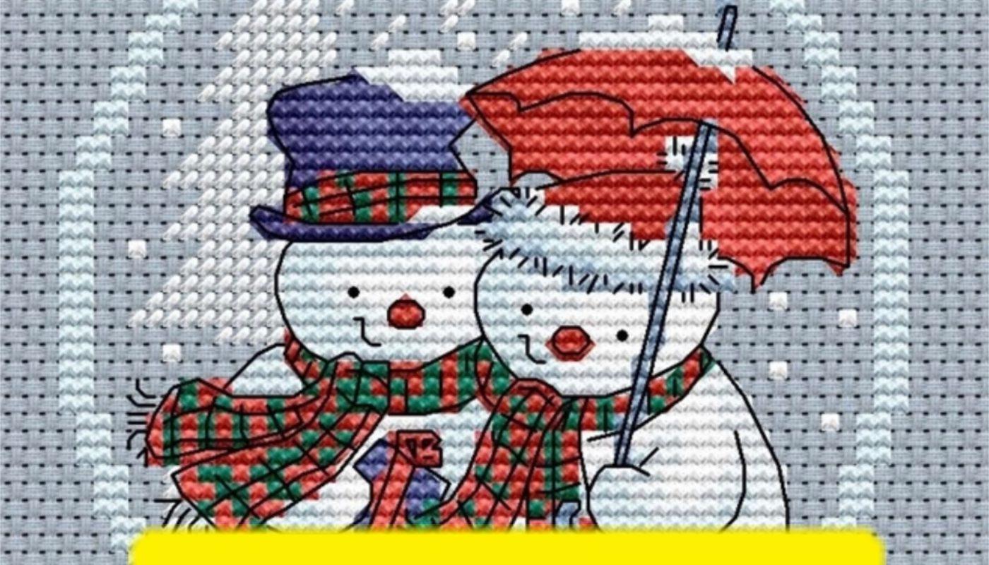 Snowmen Couple - Free Cross Stitch Pattern Christmas Designs