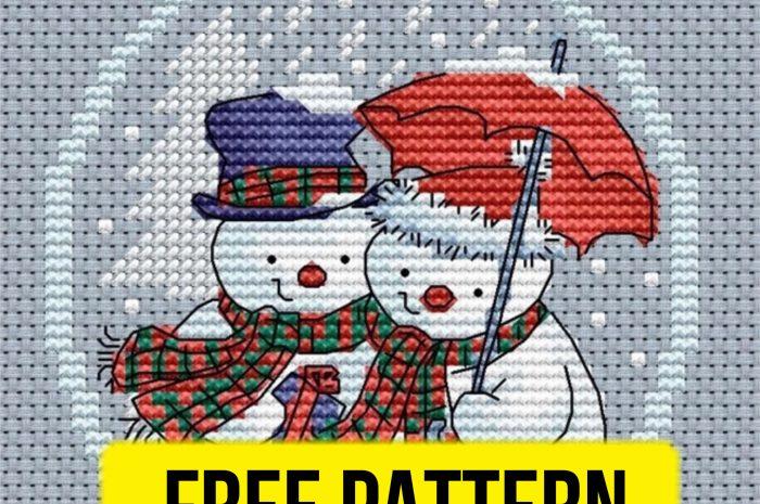 “Snowmen couple” – free cross stitch pattern
