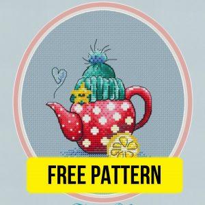 Hot Tea - Free Cross Stitch Pattern Winter Download Design