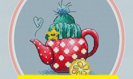 Hot Tea - Free Cross Stitch Pattern Winter Download Design