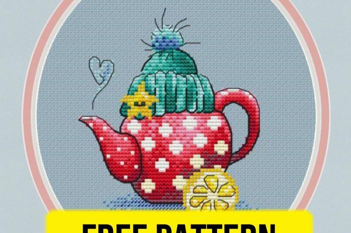 “Hot tea” – free cross stitch pattern