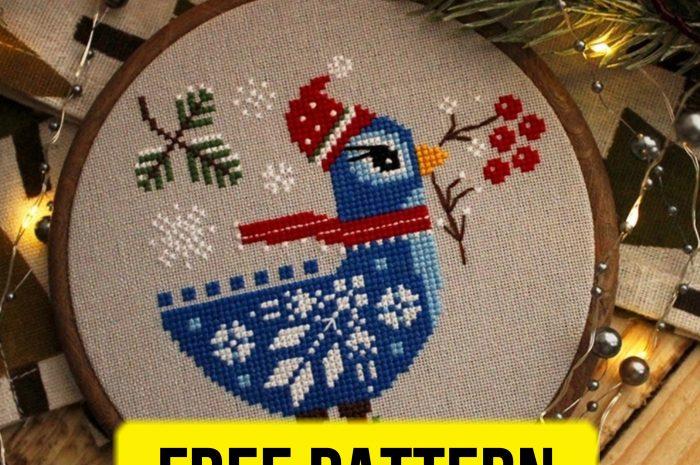 “Winter Bird” – free cross stitch pattern