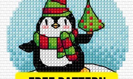 Christmas Penguin - Free Cross Stitch Pattern for Beginners