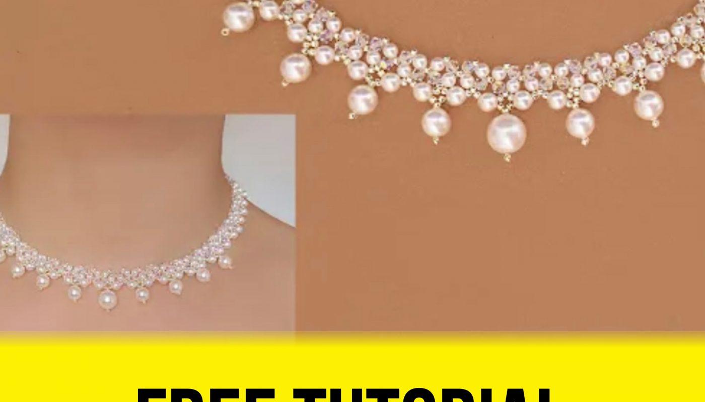 Beaded Pearl & Crystal Necklace - Free Easy Tutorial Jewerly