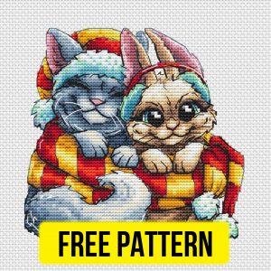 Best Friends - Free Cross Stitch Pattern New Year Symbol 2023