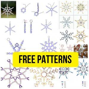 Beaded Snowflakes - Free Beading Chart for Beginners Christmas