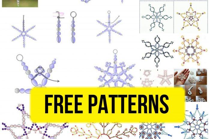 “Beaded snowflakes” – free easy beading patterns