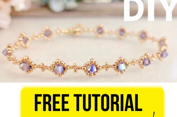 “Diamond bracelet” – free super easy beading tutorial