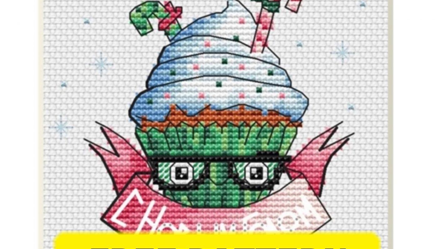 Winter Cupcake - Free Cross Stitch Pattern Christmas Design