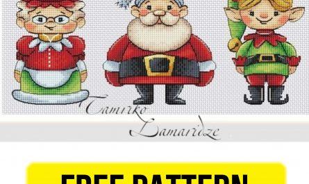Christmas Trio - Free Cross Stitch Pattern Embroidery Designs