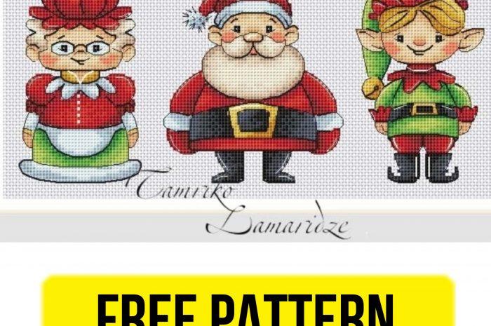 “Christmas trio” – free cross stitch pattern