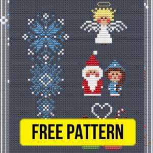 Xmas Primitives - Free Cross Stitch Pattern for Beginners Easy
