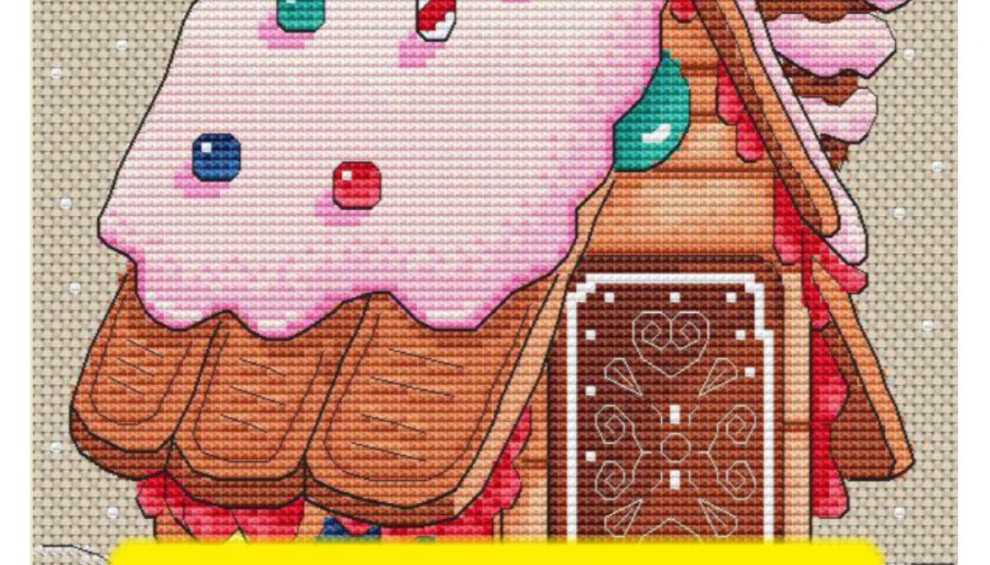 Gingerbread House - Free Cross Stitch Pattern Christmas Design