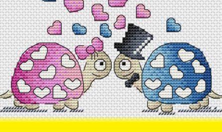 Turtles in Love - Free Cross Stitch Pattern Valentine’s Day