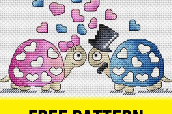 “Turtles in love” – free cross stitch pattern