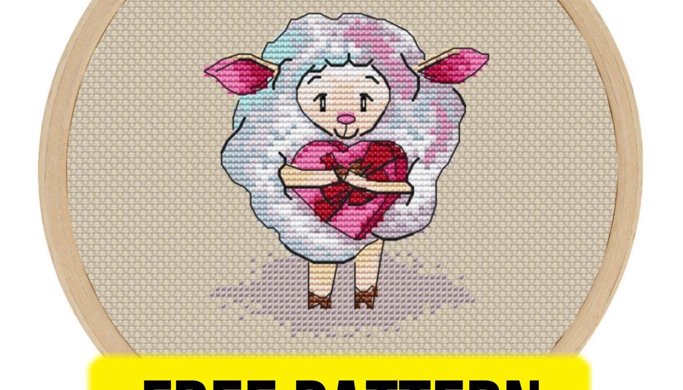 Sheep in Love - Free Cross Stitch Pattern Valentine’s Day