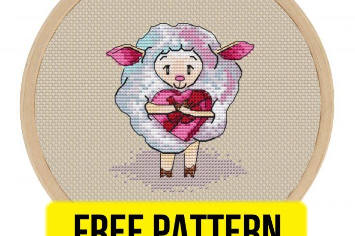 “Sheep in love” – free cross stitch pattern
