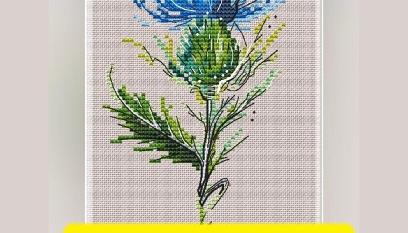 Blue Flower - Free Cross Stitch Design Pattern Flowers PDF