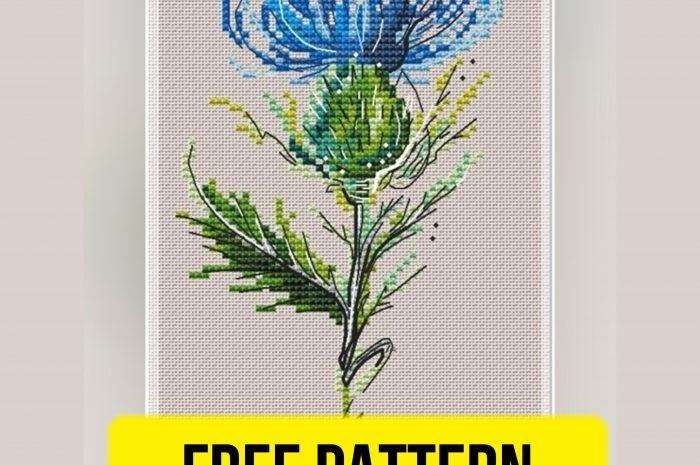 “Blue flower” – free cross stitch pattern