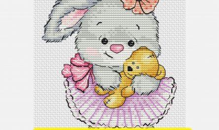 Bunny Girl - Free Cross Stitch Pattern for Kids Baby Birthday