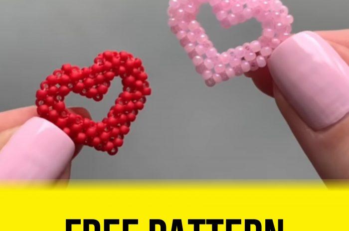 “Super easy hearts” – free beading pattern