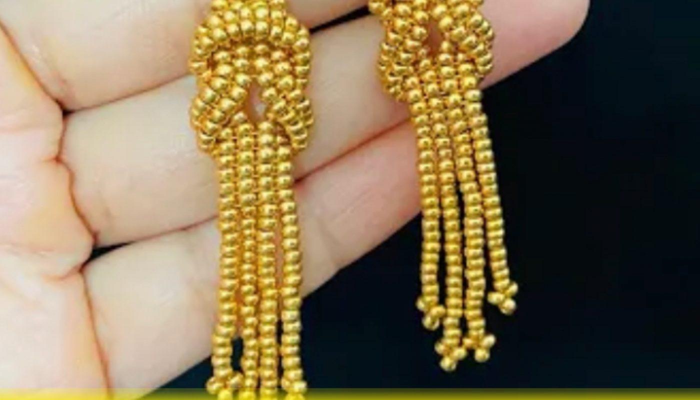 Cleopatra Earrings - Free Beading Tutorial DIY Jewellery Gold