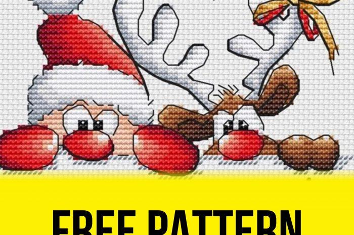 “Santa and Deer” – free cross stitch pattern