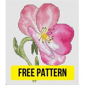 Wild Rosa - Free Cross Stitch Pattern Flowers Design Download