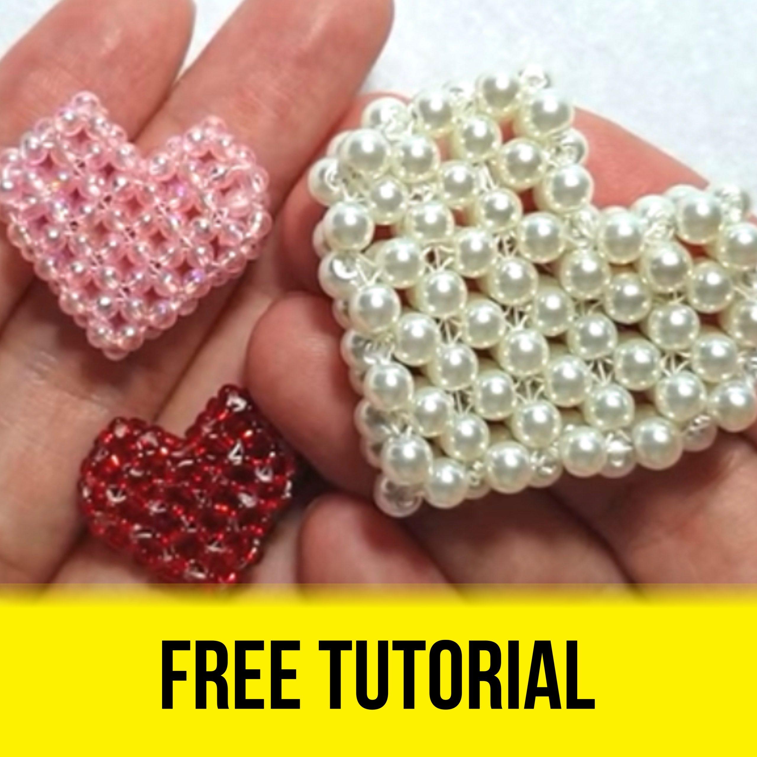 How to make heart by beads, Heart of beads, Brick stitch