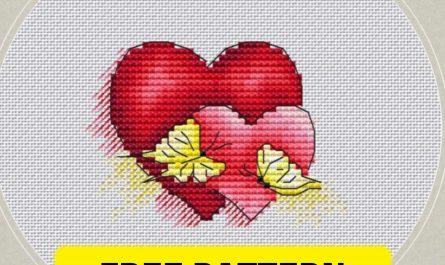 Valentine’s Hearts - Free Cross Stitch Pattern Love Day Easy