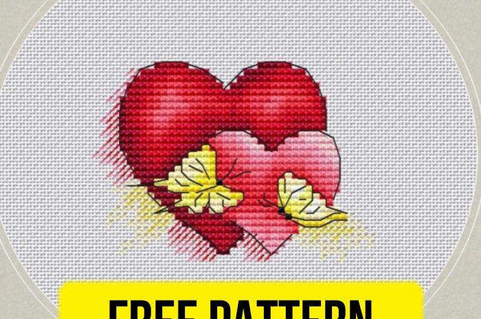 “Valentine’s hearts” – free cross stitch pattern