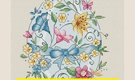 Easter Egg - Free Cross Stitch Pattern Flowers Download PDF
