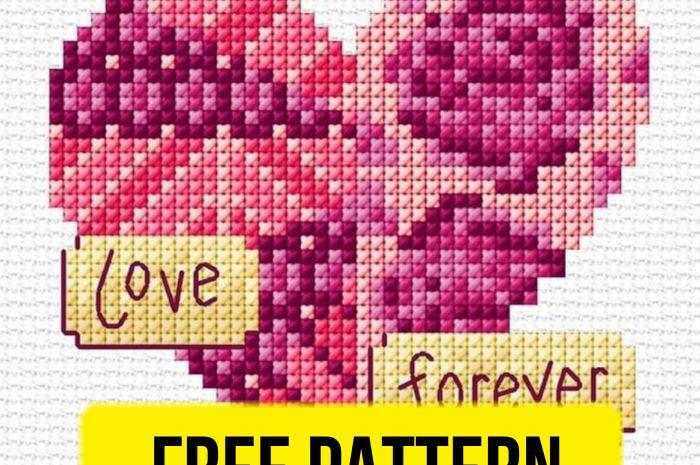 “Forever Love Heart” – free cross stitch pattern