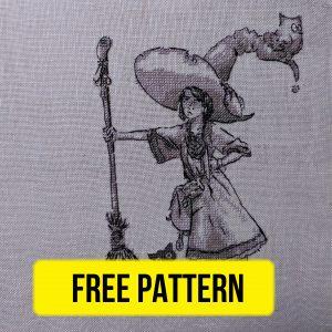 Grumpy Witch - Free Halloween Cross Stitch Pattern Design