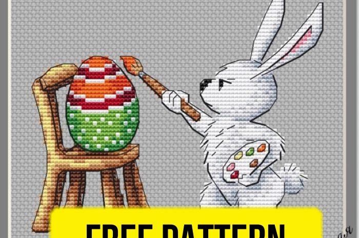 “Easter Painter” – free cross stitch pattern
