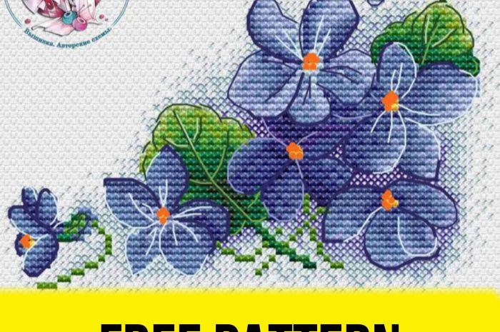 “Blue flowers” – free cross stitch pattern