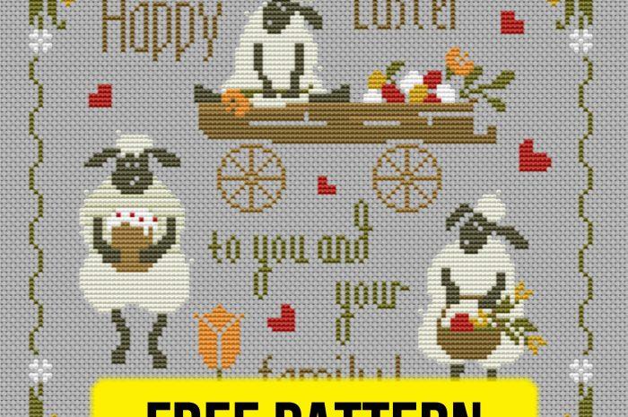 “Easter sheep” – free cross stitch pattern