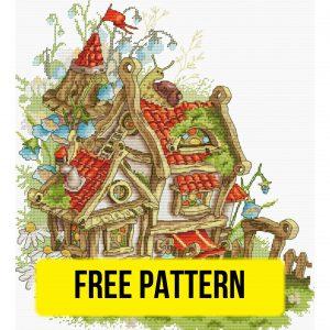 Magic House - Free Cross Stitch Pattern Fantasy Embroidery