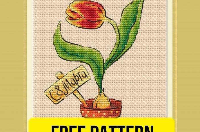 “Spring present” – free cross stitch pattern