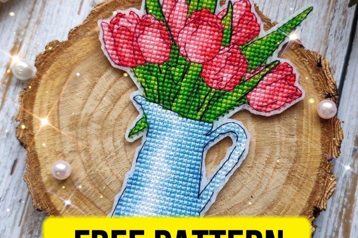 “Spring flowers” – free cross stitch pattern