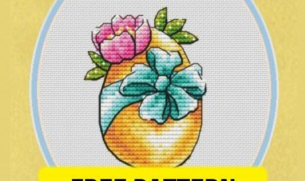 Easter Present - Free Cross Stitch Pattern Holidays Flowers